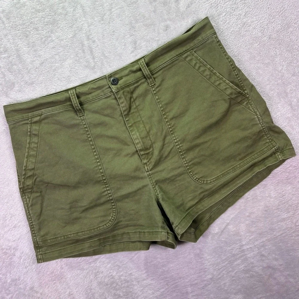 Madewell Women Shorts‎ Sz 33 Olive Green High Rise Utility Camp MC911